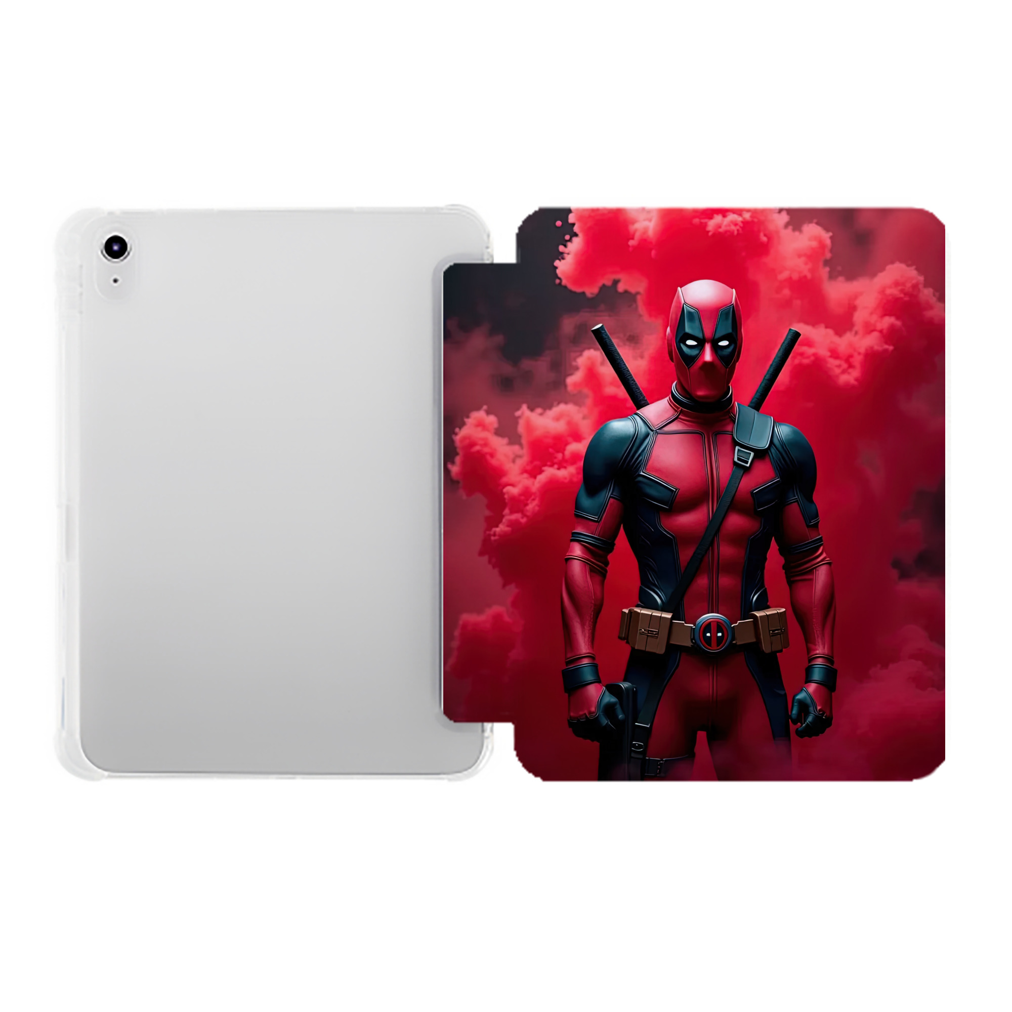 （画像用） Deadpool デッドプール IPad ケース ペン収納付き 三つ折りスタンド PUレザー×シリコン 対応機種9.5/10.5/10.9インチ